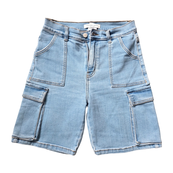 Encore Jeans Pants - Encore Jeans Light Blue Denim Cargo Shorts